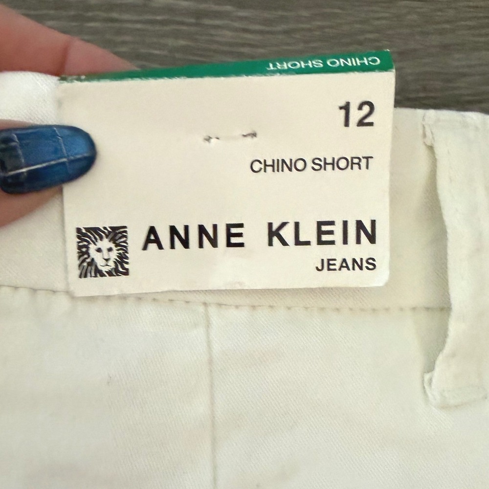 Anne Klein Chino Shorts Size 12 White Casual Summer Preppy Classic Minimalist - Picture 6 of 7
